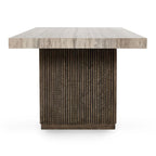 Table à manger Ollie 82 en stratifié travertin de Kosas Home, coloris marron
