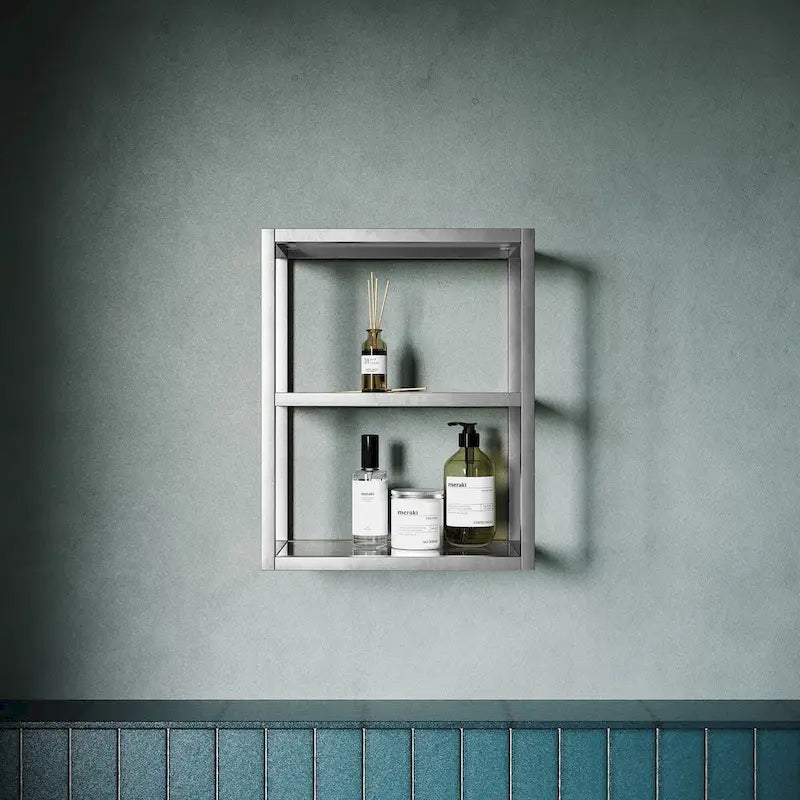 Pierre 16X20X10 Wall-Mounted Linen Cabinet In Chrome
