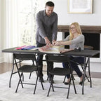 SUGIFT Table pliante en plastique de 1,8 m – Pliable en deux – Portable