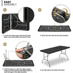 SUGIFT Table pliante en plastique de 1,8 m – Pliable en deux – Portable