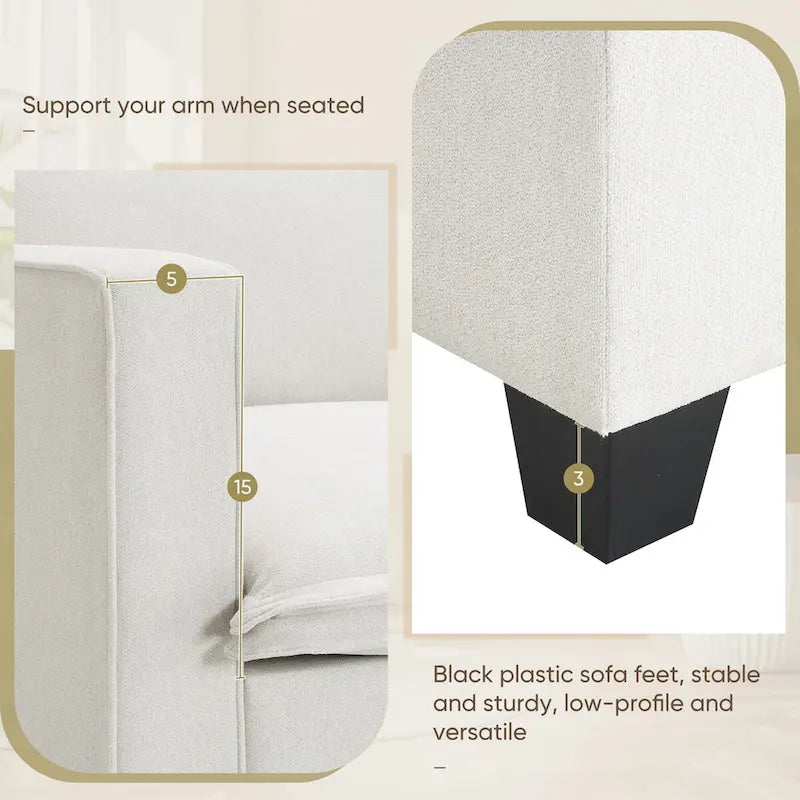 Harper&Bright Designs Canapé d'angle nuage multifonctionnel moderne