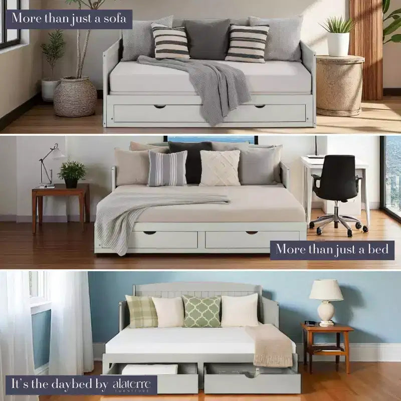 Lit de repos pour enfant Alaterre Furniture Harmony avec conversion