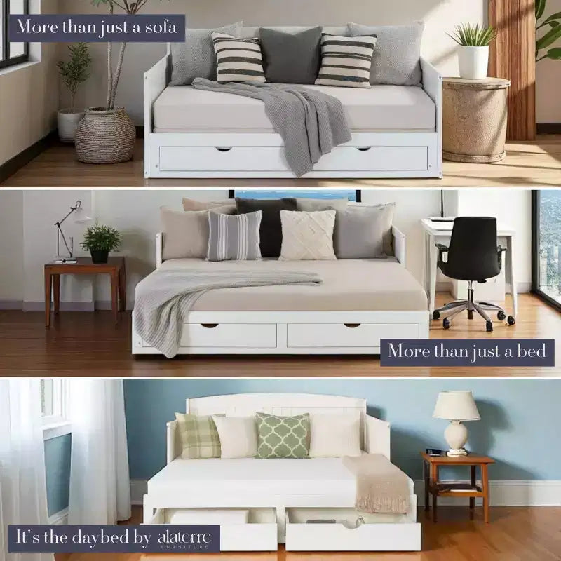 Lit de repos pour enfant Alaterre Furniture Harmony avec conversion