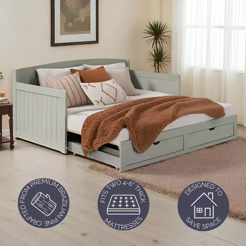 Lit de repos pour enfant Alaterre Furniture Harmony avec conversion