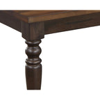 Banc de salle à manger bicolore May de 122 cm, pieds tournés, finition en bois brun riche