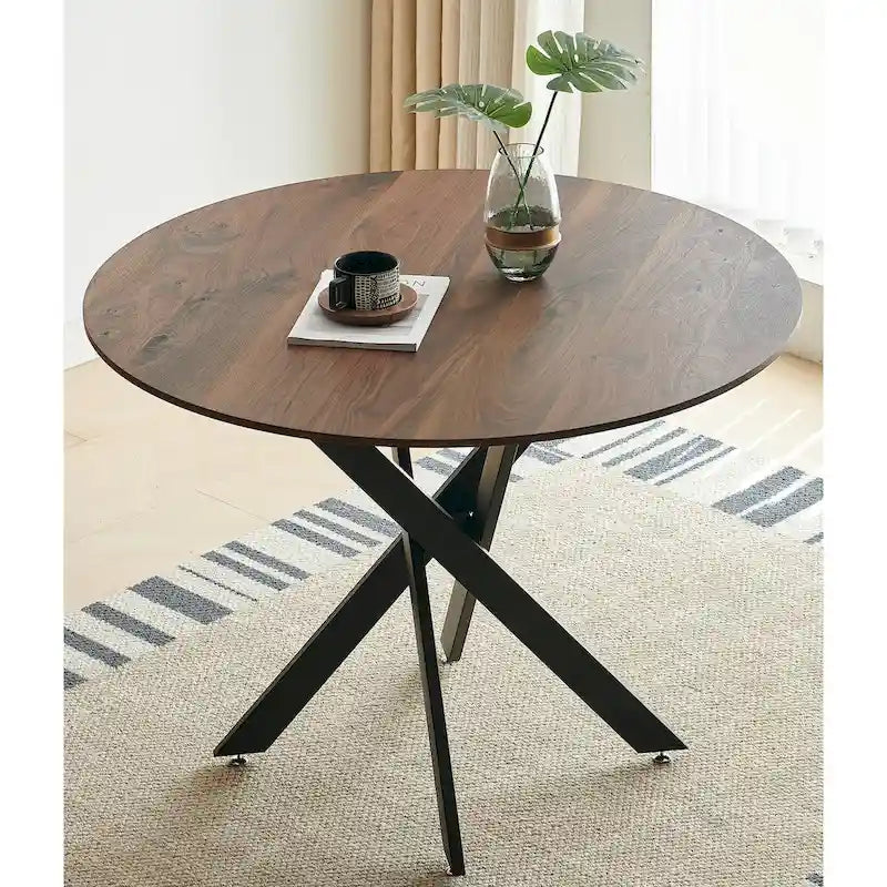 Mid-century Dining Table With Round Table Top Pedestal Dining Table