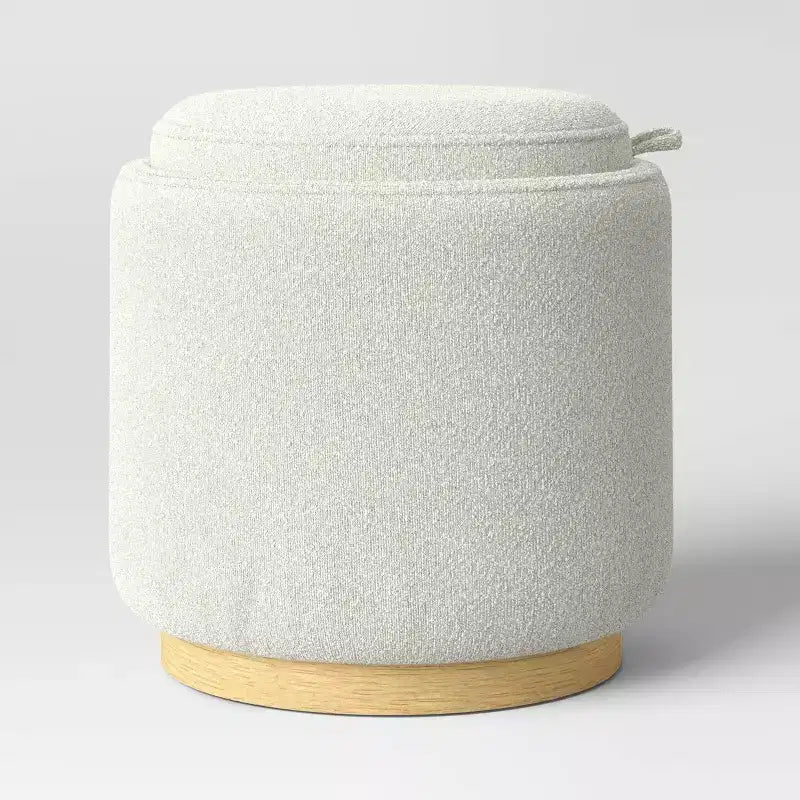 Pouf de rangement rond rembourré - Room Essentials