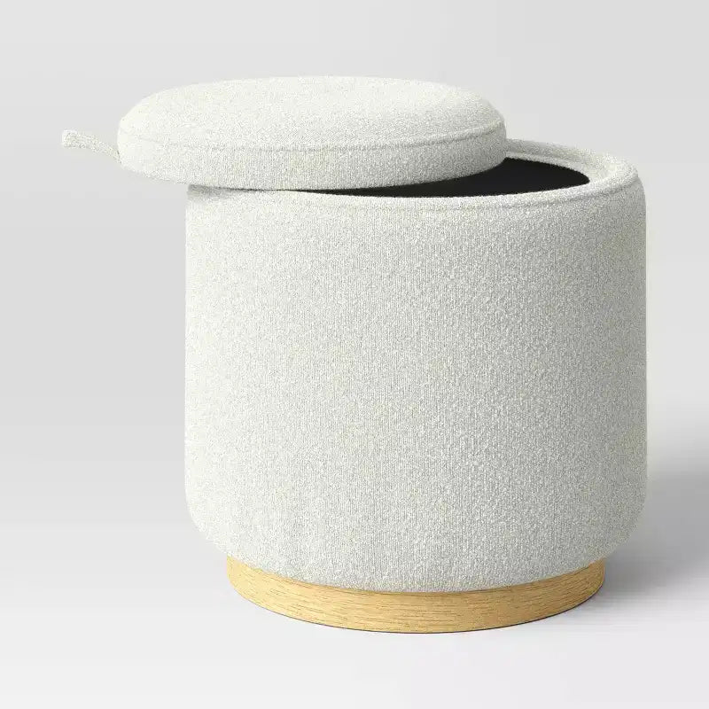 Pouf de rangement rond rembourré - Room Essentials