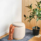 Pouf de rangement rond rembourré - Room Essentials