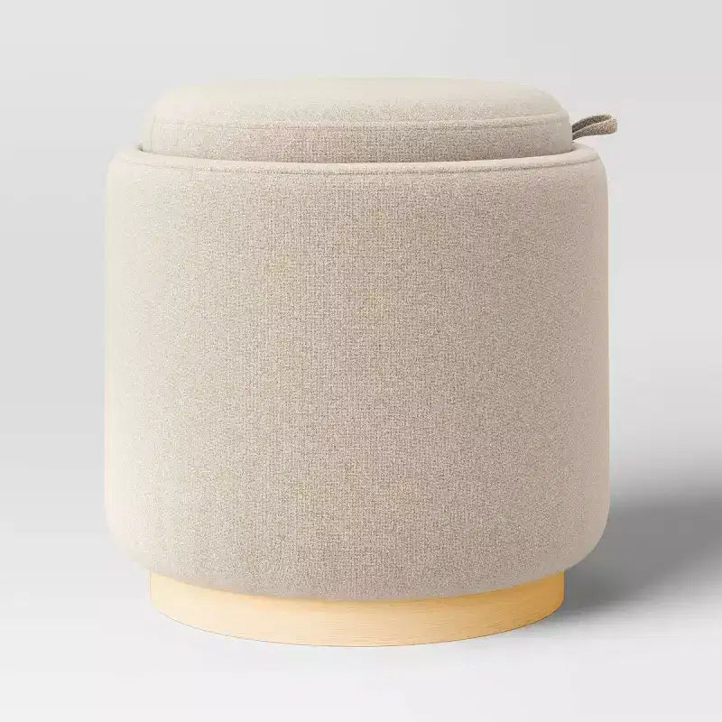 Pouf de rangement rond rembourré - Room Essentials