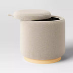 Pouf de rangement rond rembourré - Room Essentials
