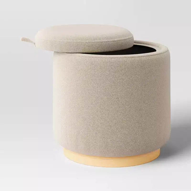 Pouf de rangement rond rembourré - Room Essentials