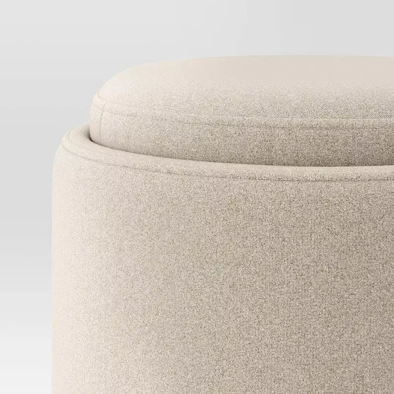 Pouf de rangement rond rembourré - Room Essentials