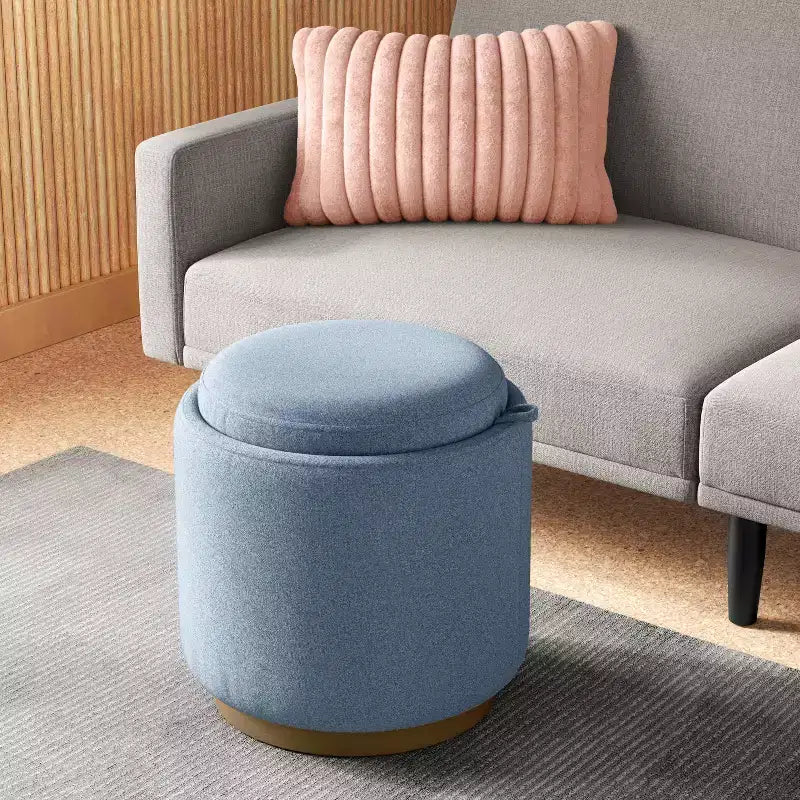 Pouf de rangement rond rembourré - Room Essentials
