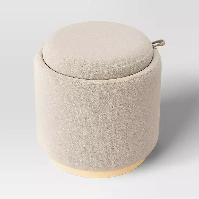 Round Upholstered Storage Ottoman - Room Essentials