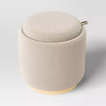 Round Upholstered Storage Ottoman - Room Essentials