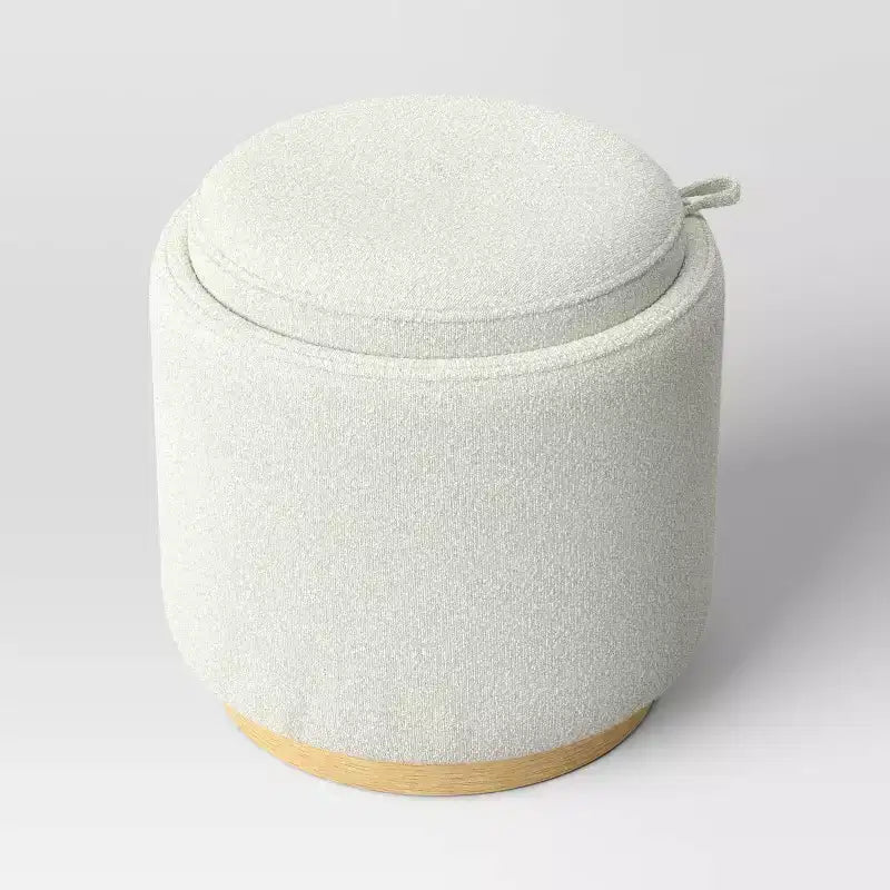Pouf de rangement rond rembourré - Room Essentials