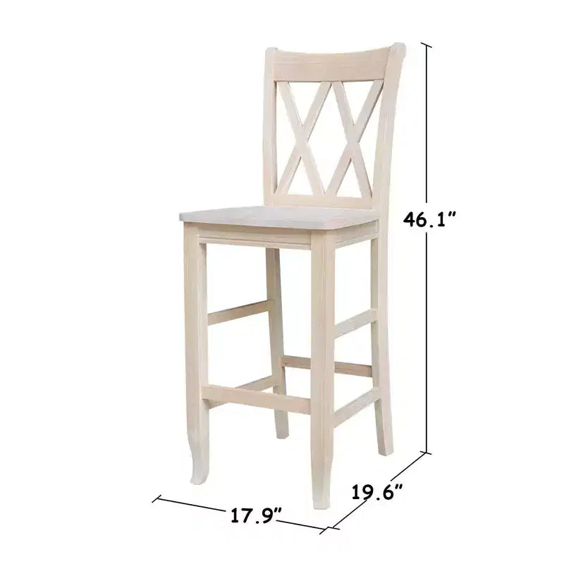 Tabouret de bar hauteur comptoir à dossier double croix