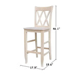 Tabouret de bar hauteur comptoir à dossier double croix