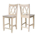 Tabouret de bar hauteur comptoir à dossier double croix
