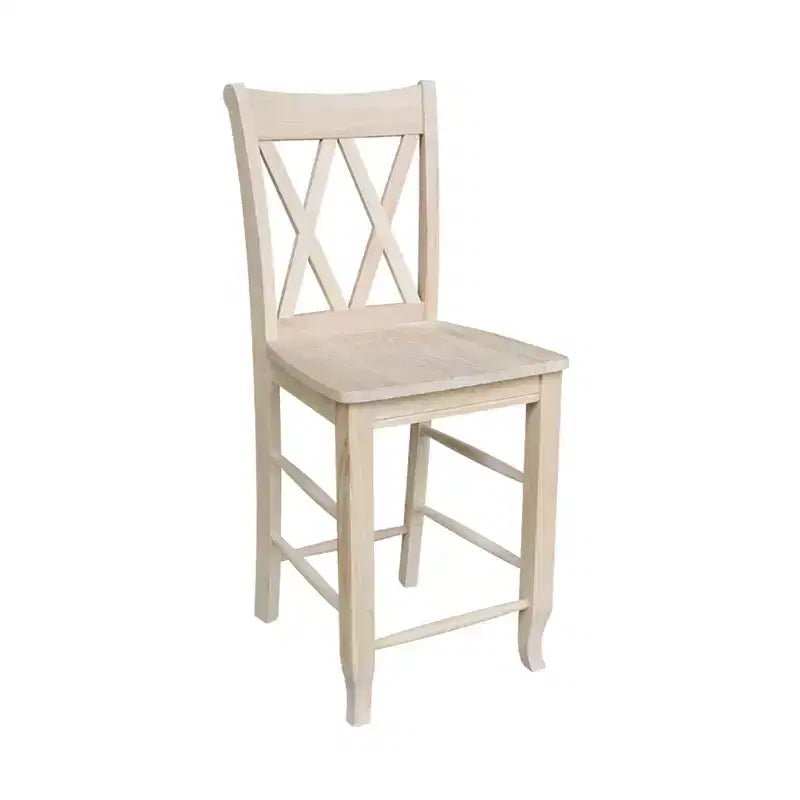 Tabouret de bar hauteur comptoir à dossier double croix