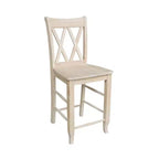 Tabouret de bar hauteur comptoir à dossier double croix