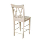Tabouret de bar hauteur comptoir à dossier double croix