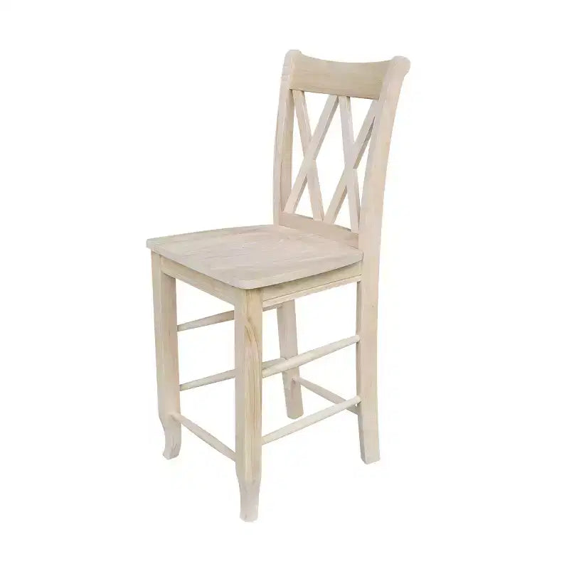 Tabouret de bar hauteur comptoir à dossier double croix