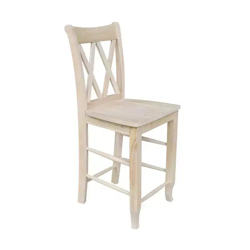 Tabouret de bar hauteur comptoir à dossier double croix