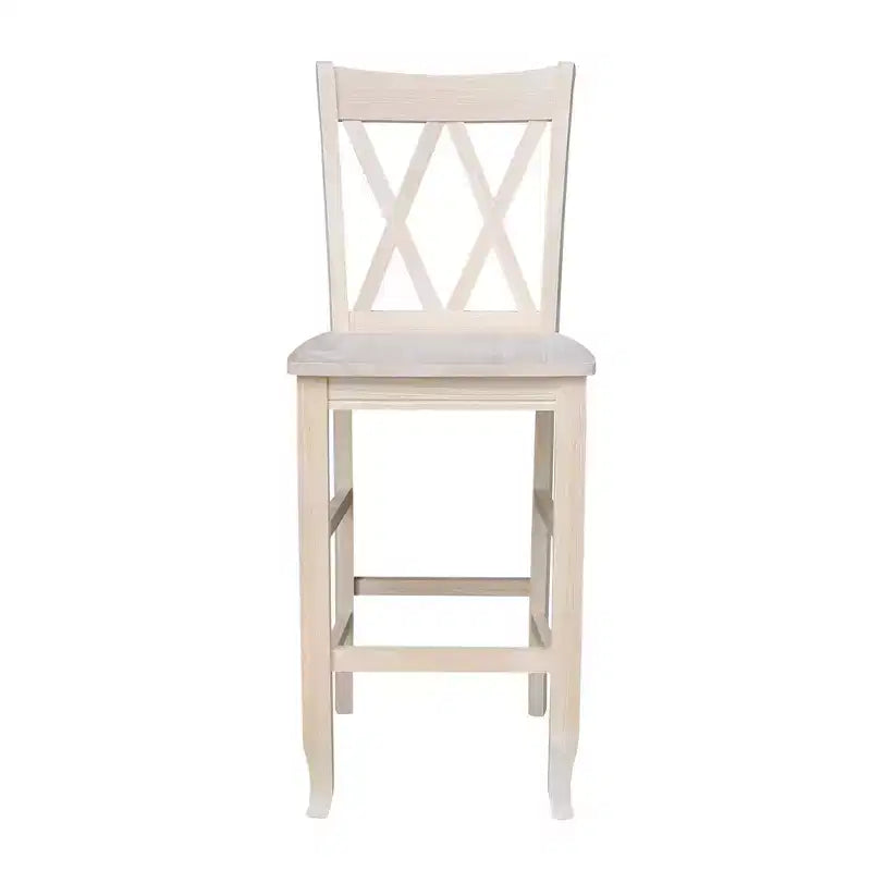 Tabouret de bar hauteur comptoir à dossier double croix