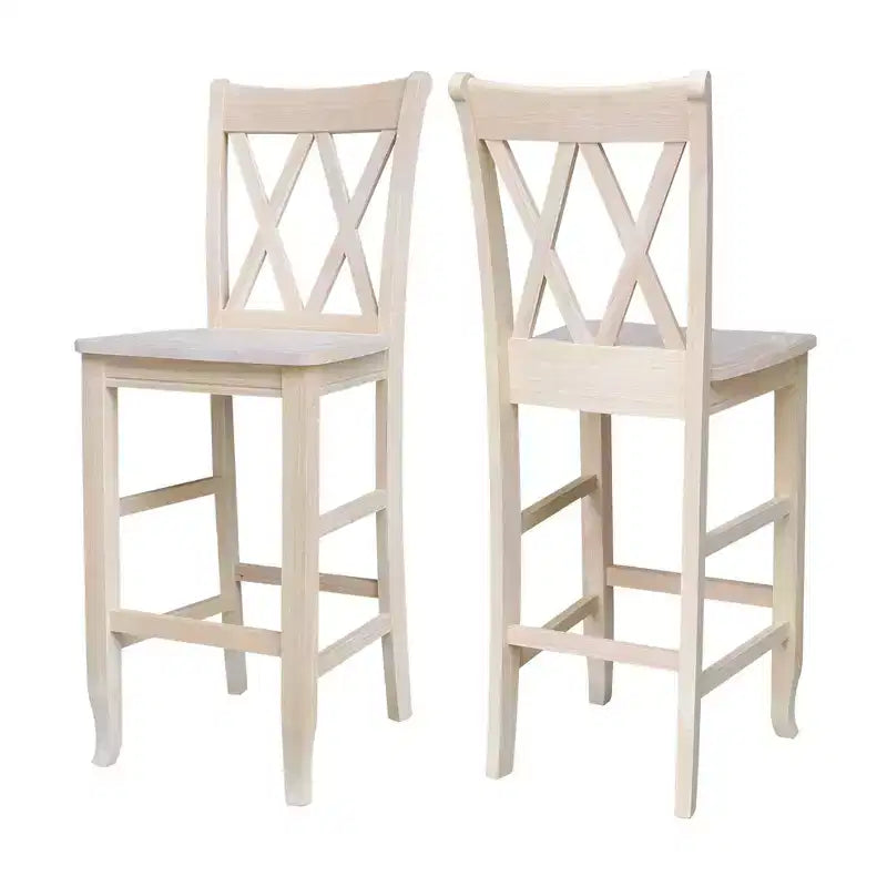 Tabouret de bar hauteur comptoir à dossier double croix