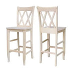 Tabouret de bar hauteur comptoir à dossier double croix