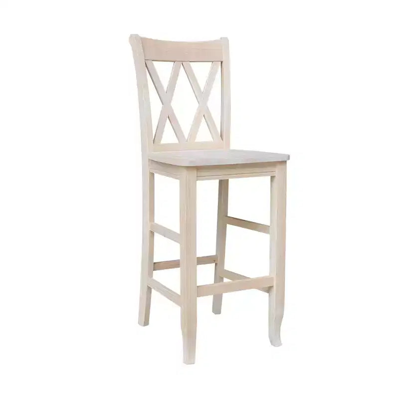 Tabouret de bar hauteur comptoir à dossier double croix