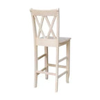 Tabouret de bar hauteur comptoir à dossier double croix