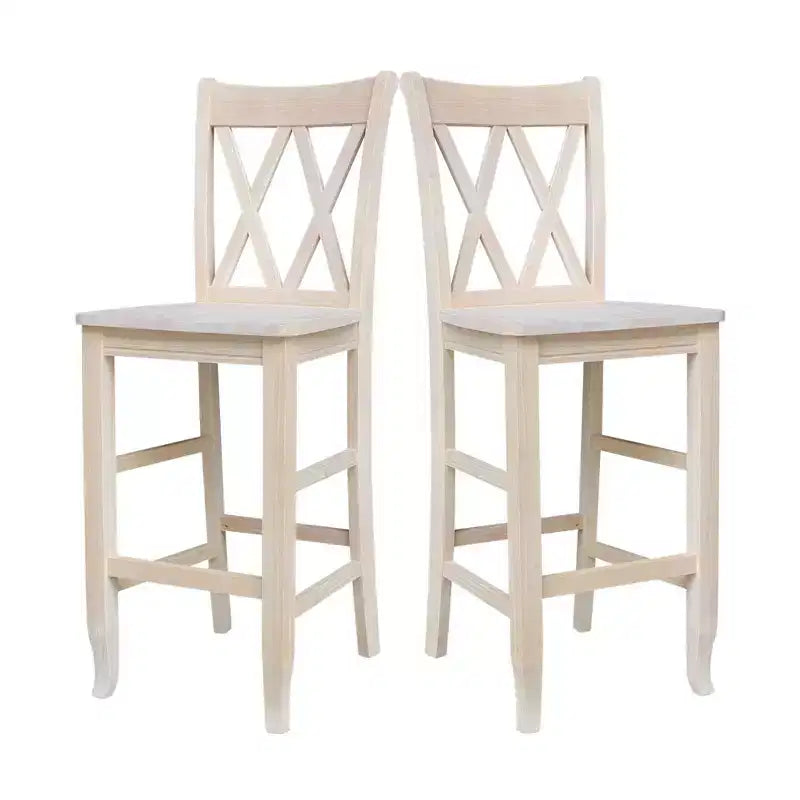Tabouret de bar hauteur comptoir à dossier double croix