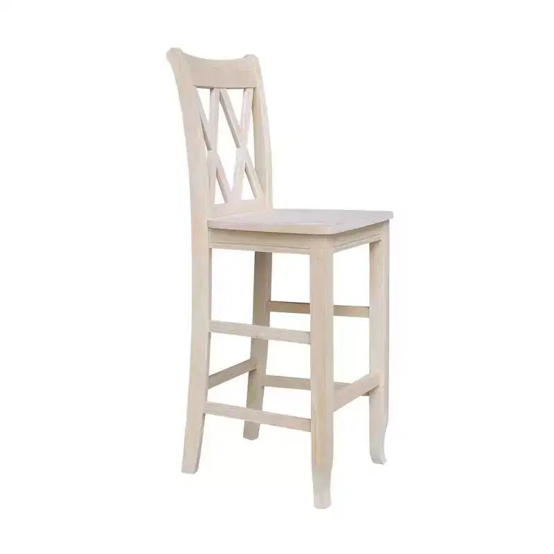 Tabouret de bar hauteur comptoir à dossier double croix