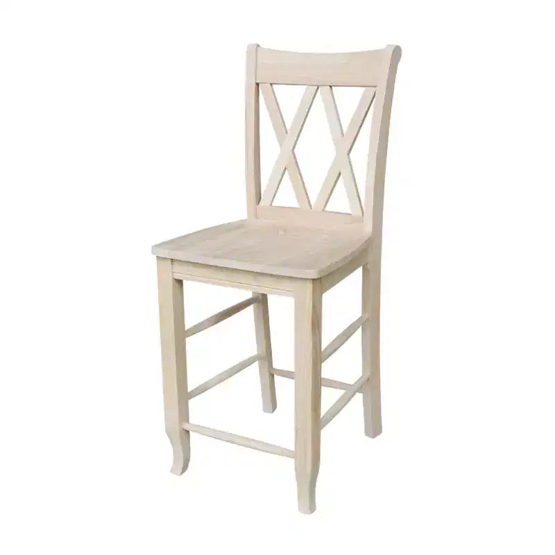 Tabouret de bar hauteur comptoir à dossier double croix