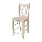 Tabouret de bar hauteur comptoir à dossier double croix