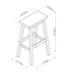 Lot de 2 tabourets de bar sans dossier en bois massif Saddle 73,6 cm - Room Essentials