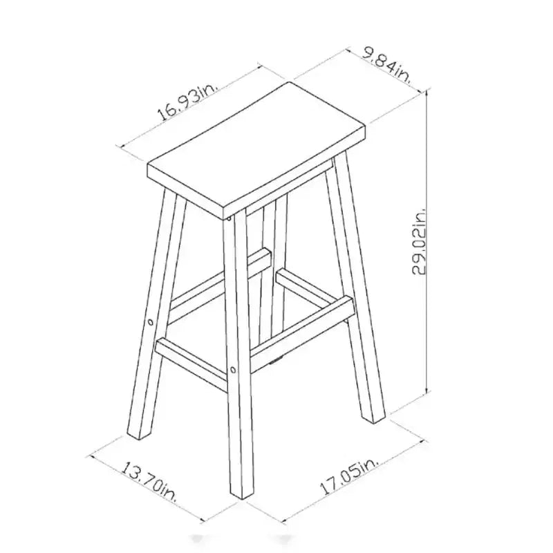 Lot de 2 tabourets de bar sans dossier en bois massif Saddle 73,6 cm - Room Essentials