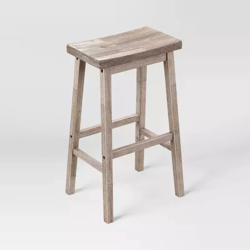 Lot de 2 tabourets de bar sans dossier en bois massif Saddle 73,6 cm - Room Essentials