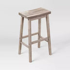 Lot de 2 tabourets de bar sans dossier en bois massif Saddle 73,6 cm - Room Essentials