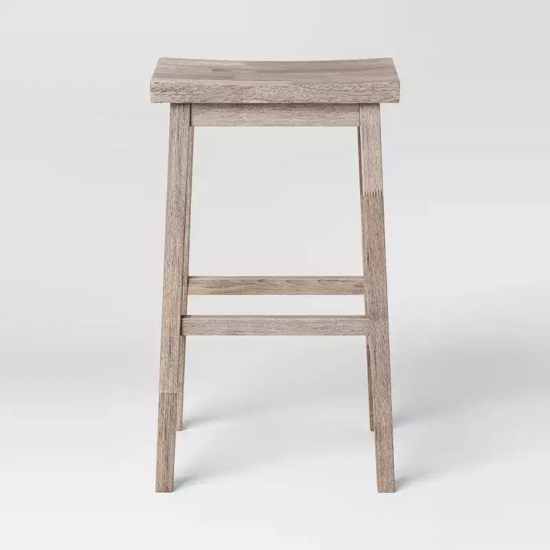 Lot de 2 tabourets de bar sans dossier en bois massif Saddle 73,6 cm - Room Essentials