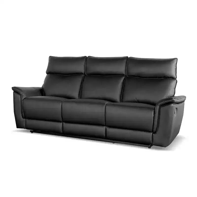 HOMES: Inside + Out Bisous 85.8" Sofa Leatherette with Manual Side Lever Recliner and Flared Padded Arms