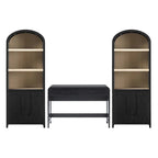 Middlebrook 3-Piece Set Writing Desk with 2 Cabinet Bookcases
