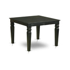 East West Furniture 7 Piece Kitchen Table Set- a Dining Table and 6 Faux Leather Dining Room Chairs, 42x60 Inch, Black