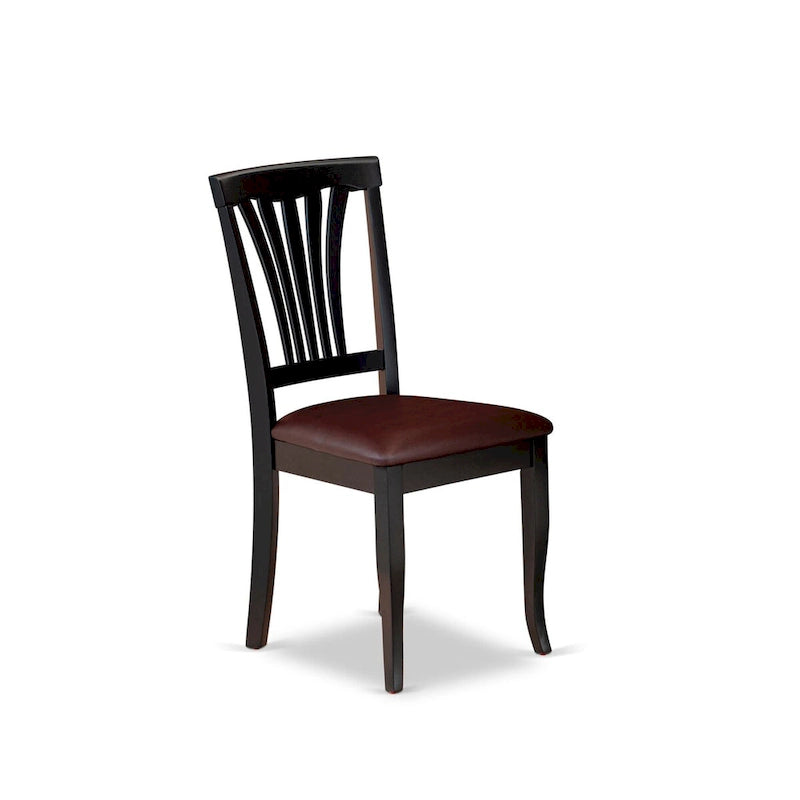 East West Furniture 7 Piece Kitchen Table Set- a Dining Table and 6 Faux Leather Dining Room Chairs, 42x60 Inch, Black