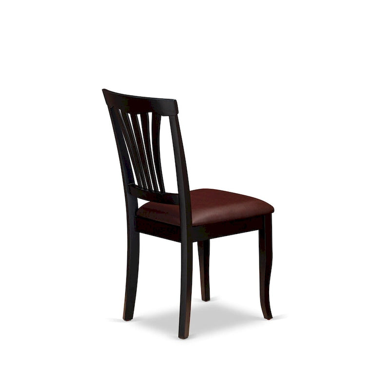 East West Furniture 7 Piece Kitchen Table Set- a Dining Table and 6 Faux Leather Dining Room Chairs, 42x60 Inch, Black