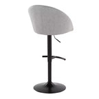 LumiSource Lot de 2 tabourets de bar réglables dossier haut en tissu Matisse