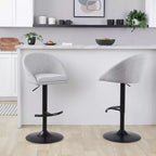 LumiSource Lot de 2 tabourets de bar réglables dossier haut en tissu Matisse